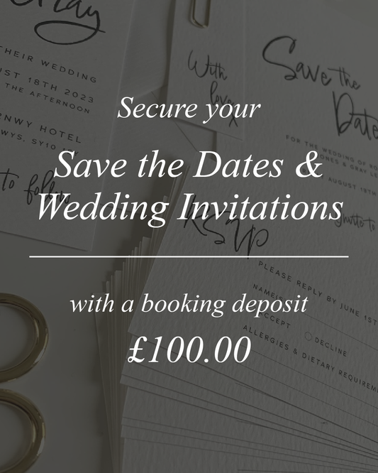 Save the date & wedding invitation booking deposit