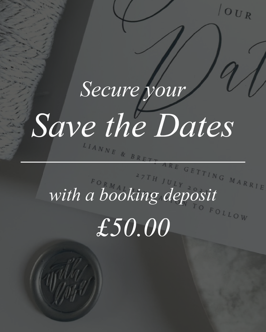 Save the date booking deposit