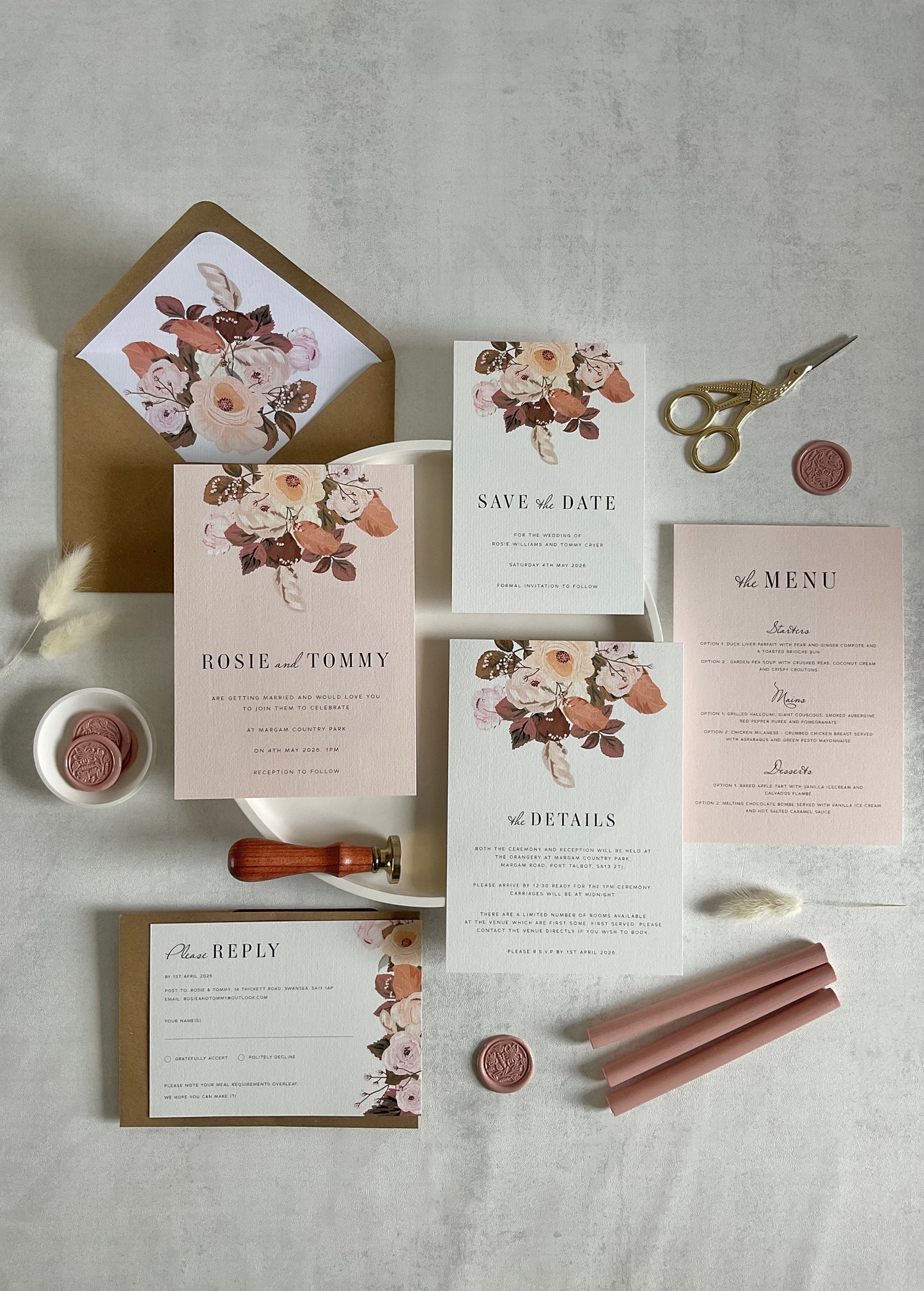 Posy Save the Date card