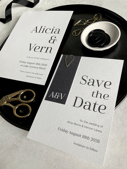 Black Tie Save the Date Card
