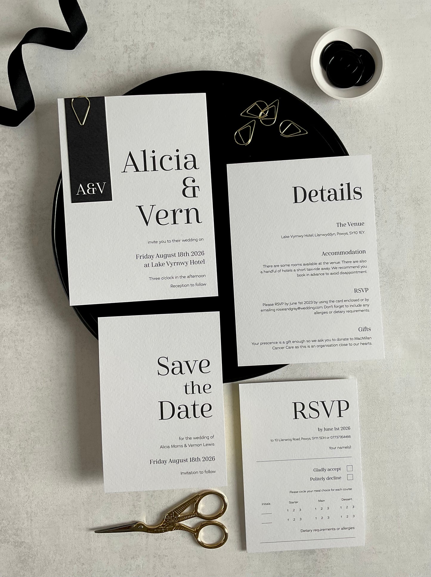 Black Tie Guest Information Card