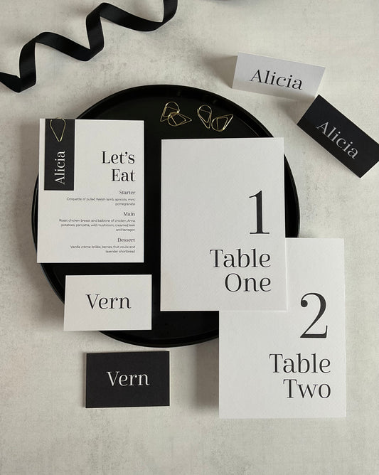 Black Tie Table Numbers